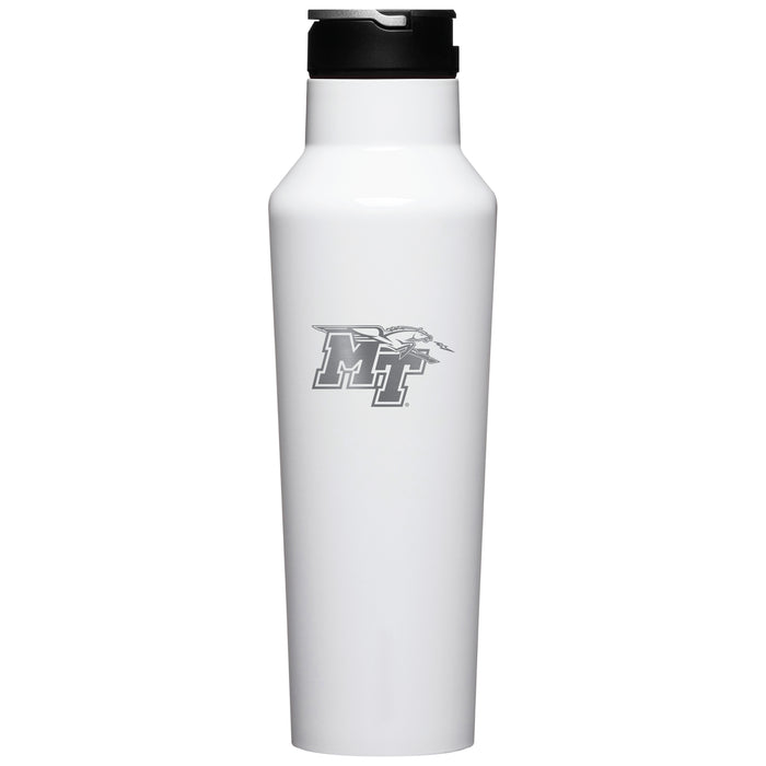 Corkcicle Insulated Sport Canteen Water Bottle with Middle Tennessee State Blue Raiders Primary Logo