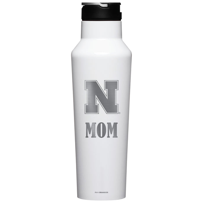 Corkcicle Insulated Canteen Water Bottle with Nebraska Cornhuskers Mom Primary Logo