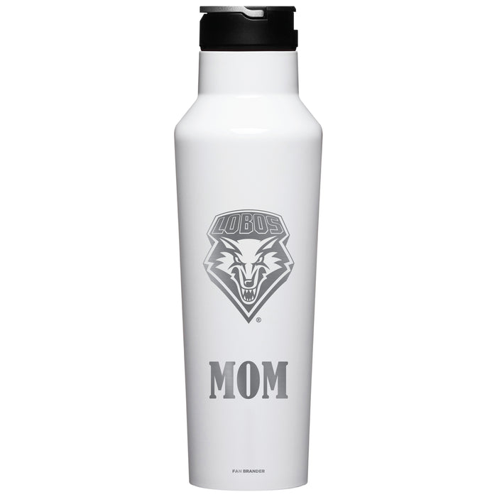 Corkcicle Insulated Canteen Water Bottle with New Mexico Lobos Mom Primary Logo