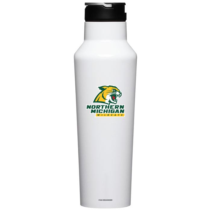 Corkcicle Insulated Canteen Water Bottle with Northern Michigan University Wildcats Primary Logo