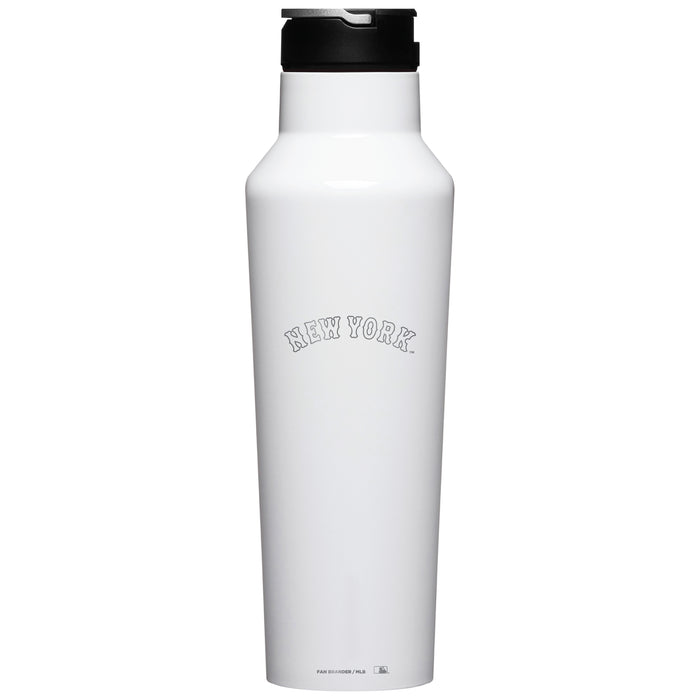 Corkcicle Insulated Canteen Water Bottle with New York Mets Etched Wordmark Logo