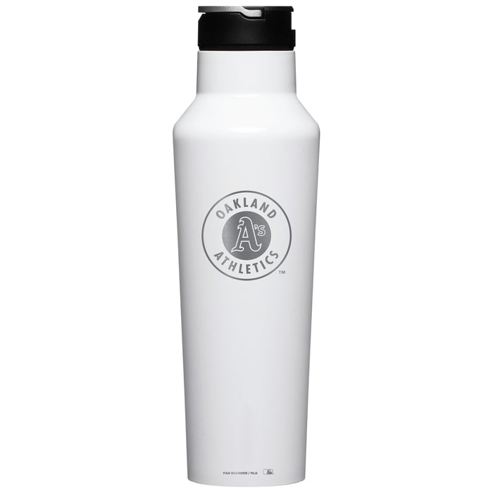 Corkcicle Insulated Canteen Water Bottle with Oakland Athletics Etched Secondary Logo