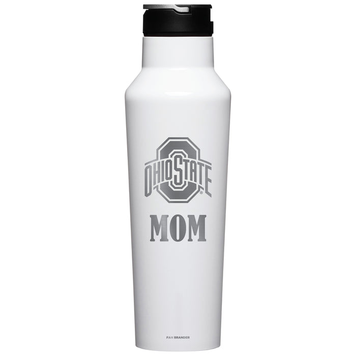 Corkcicle Insulated Canteen Water Bottle with Ohio State Buckeyes Mom Primary Logo