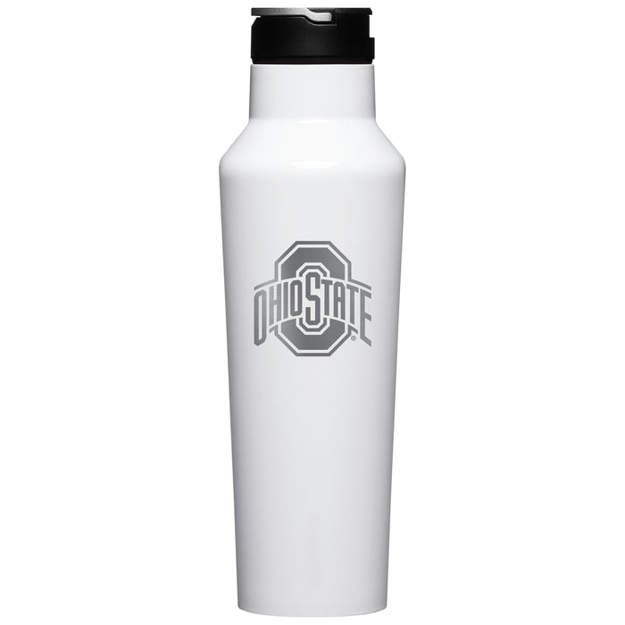 Corkcicle Insulated Sport Canteen Water Bottle with Ohio State Buckeyes Primary Logo