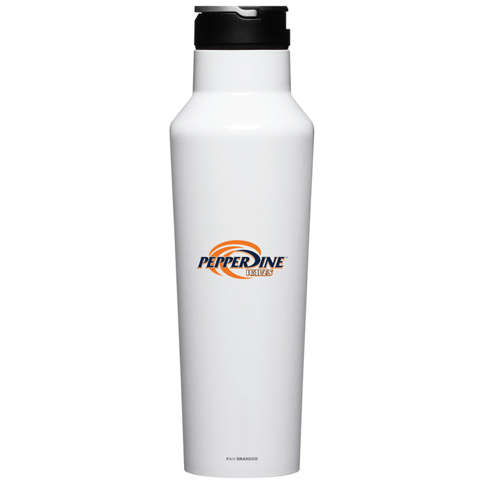 Corkcicle Insulated Canteen Water Bottle with Pepperdine Waves Primary Logo