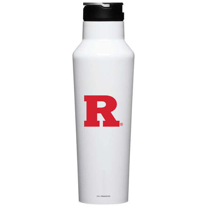 Corkcicle Insulated Canteen Water Bottle with Rutgers Scarlet Knights Primary Logo