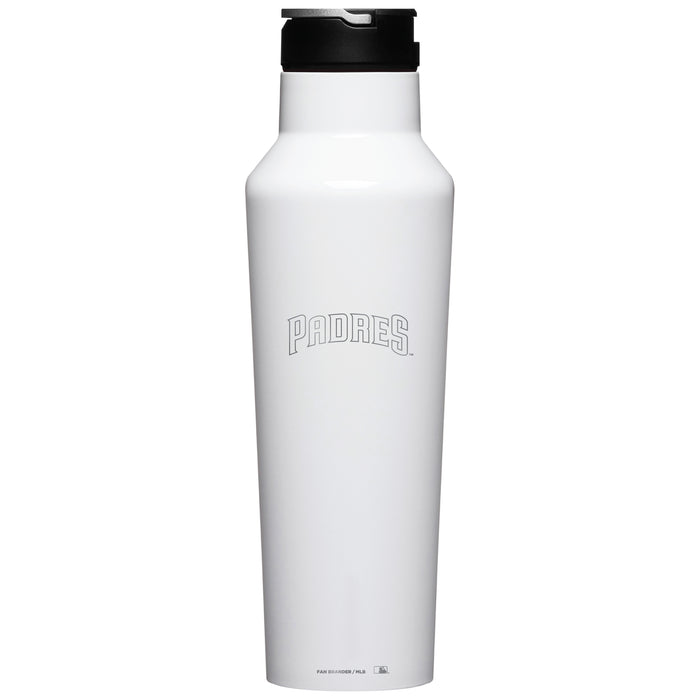 Corkcicle Insulated Canteen Water Bottle with San Diego Padres Etched Secondary Logo