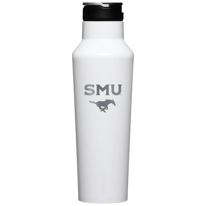Corkcicle Insulated Sport Canteen Water Bottle with SMU Mustangs Primary Logo