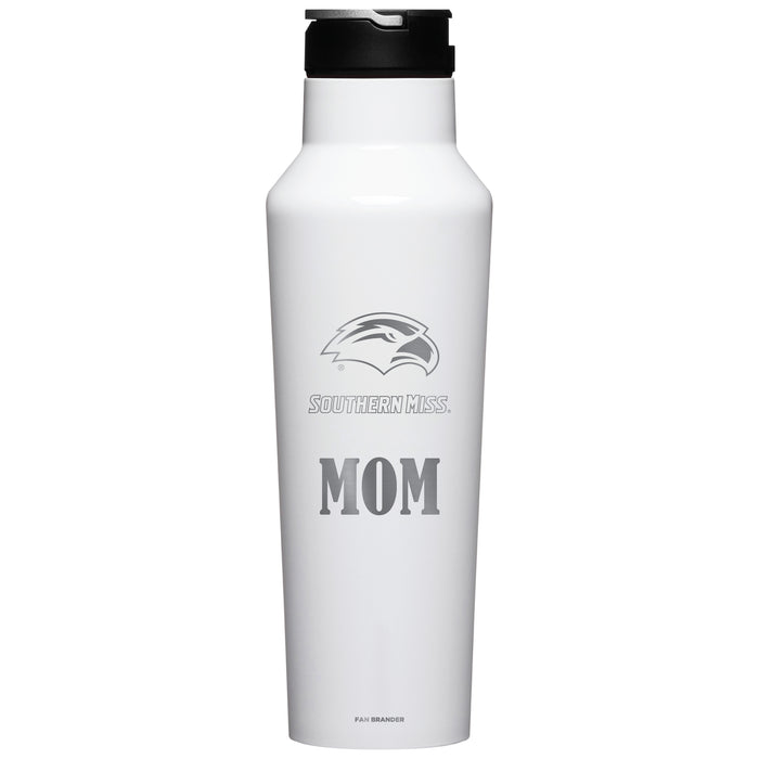 Corkcicle Insulated Canteen Water Bottle with Southern Mississippi Golden Eagles Mom Primary Logo