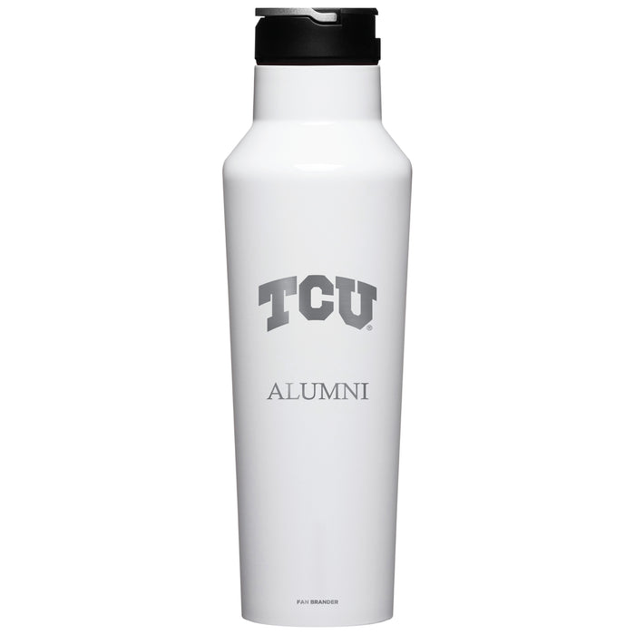 Corkcicle Insulated Canteen Water Bottle with Texas Christian University Horned Frogs Alumni Primary Logo