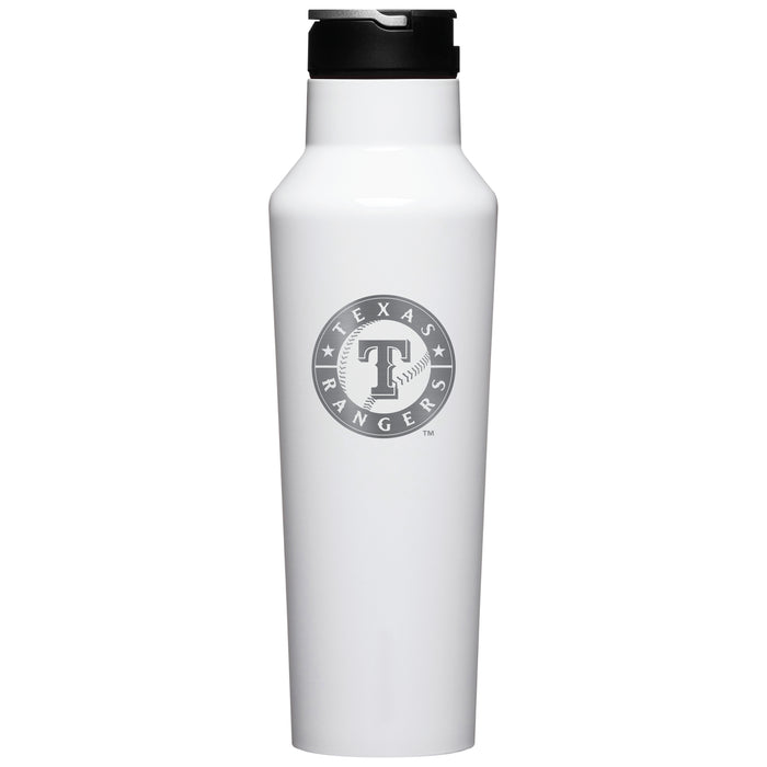 Corkcicle Insulated Canteen Water Bottle with Texas Rangers Primary Logo