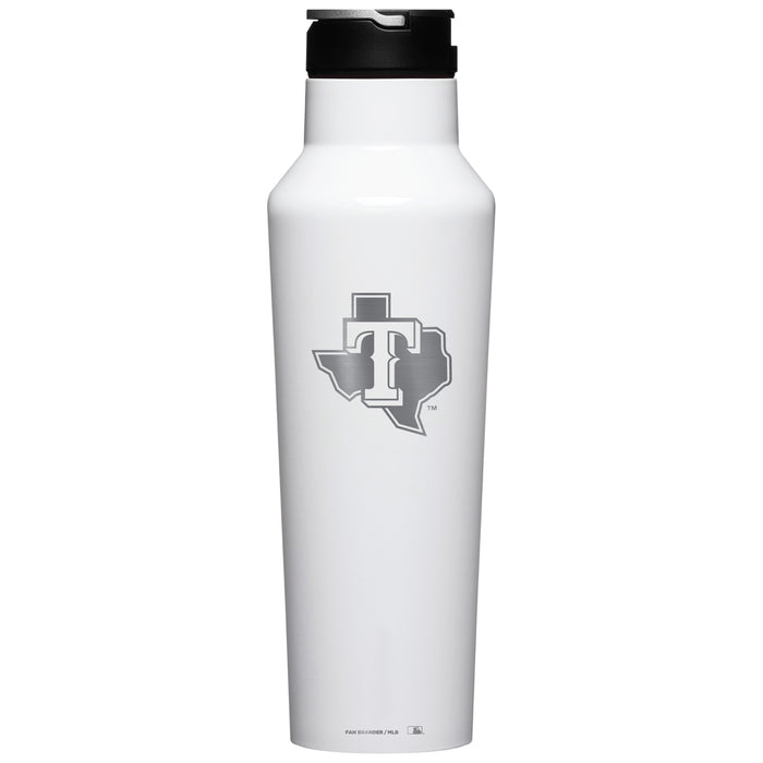 Corkcicle Insulated Canteen Water Bottle with Texas Rangers Etched Secondary Logo