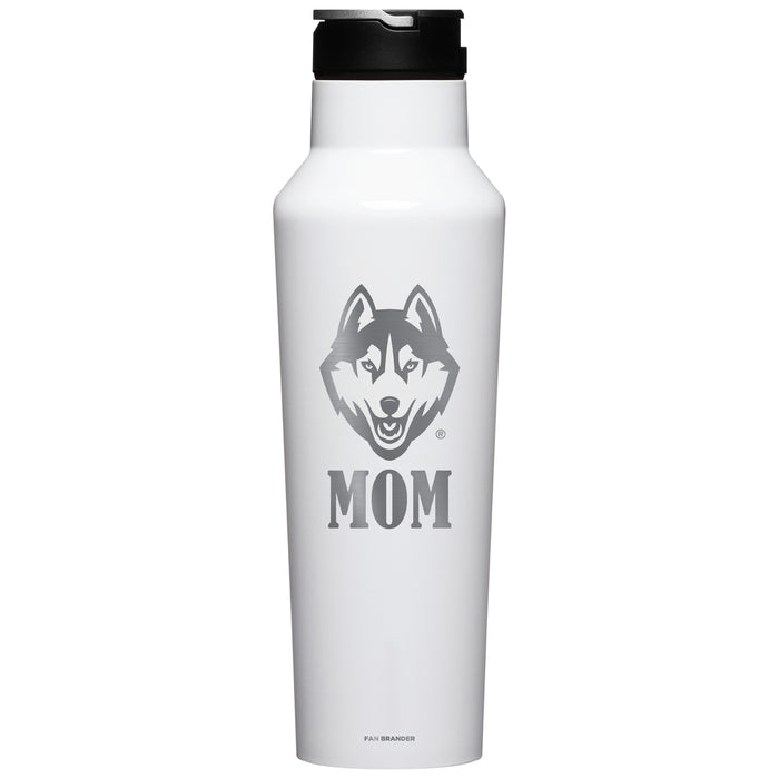 Corkcicle Insulated Canteen Water Bottle with Uconn Huskies Mom Primary Logo