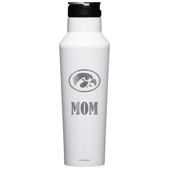 Corkcicle Insulated Canteen Water Bottle with Iowa Hawkeyes Mom Primary Logo