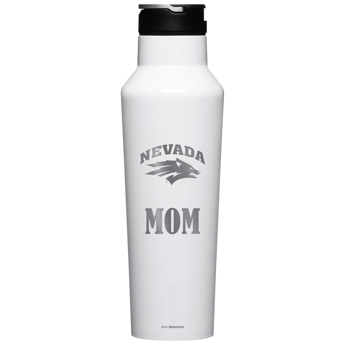 Corkcicle Insulated Canteen Water Bottle with Nevada Wolf Pack Mom Primary Logo