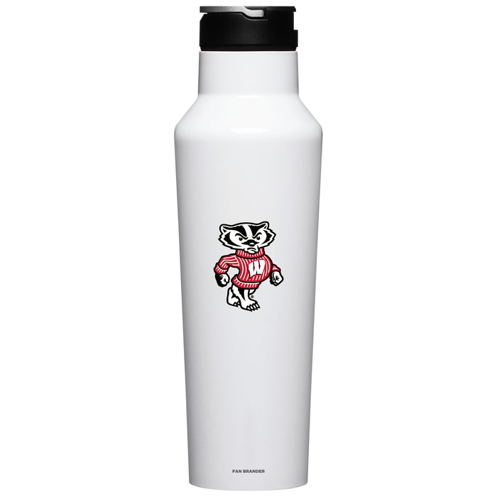 Corkcicle Insulated Canteen Water Bottle with Wisconsin Badgers Secondary Logo