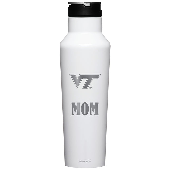 Corkcicle Insulated Canteen Water Bottle with Virginia Tech Hokies Mom Primary Logo