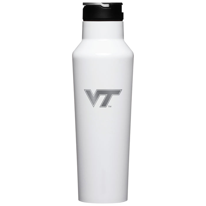 Corkcicle Insulated Sport Canteen Water Bottle with Virginia Tech Hokies Primary Logo