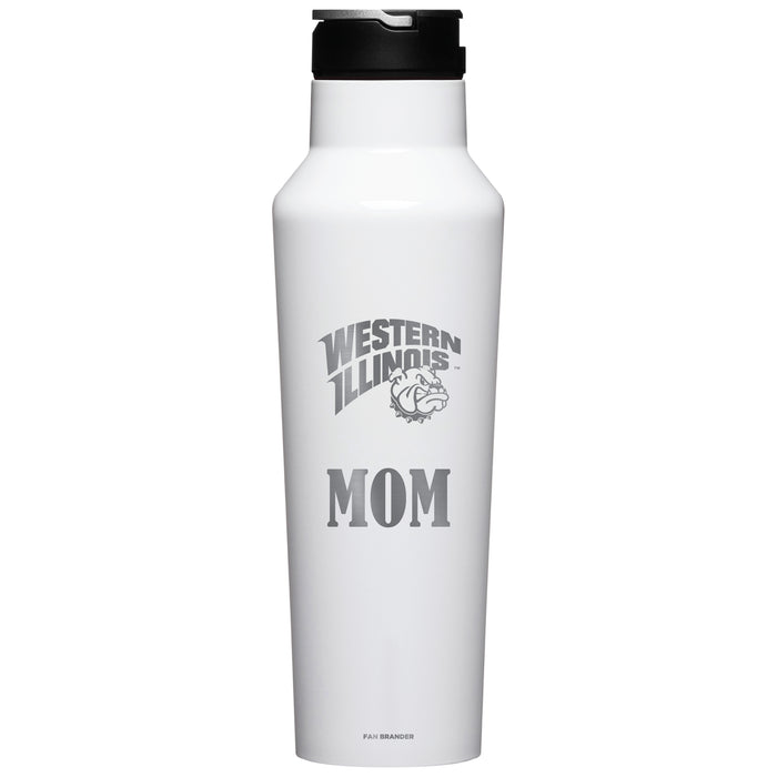 Corkcicle Insulated Canteen Water Bottle with Western Illinois University Leathernecks Mom Primary Logo