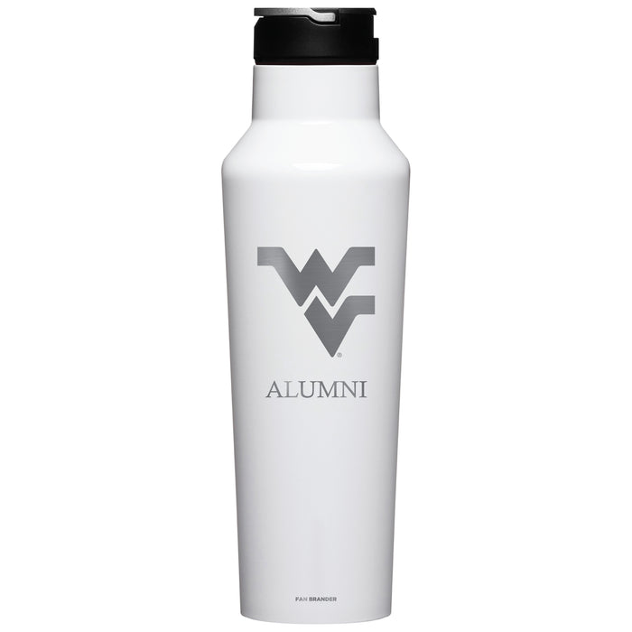 Corkcicle Insulated Canteen Water Bottle with West Virginia Mountaineers Alumni Primary Logo