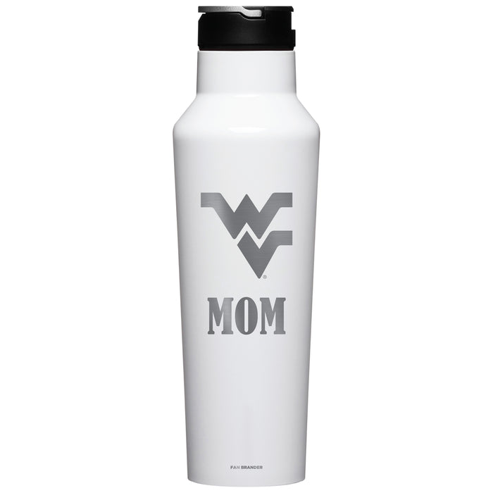 Corkcicle Insulated Canteen Water Bottle with West Virginia Mountaineers Mom Primary Logo