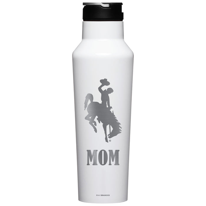 Corkcicle Insulated Canteen Water Bottle with Wyoming Cowboys Mom Primary Logo
