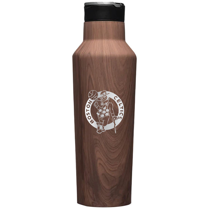 Corkcicle Insulated Canteen Water Bottle with Boston Celtics Etched Primary Logo