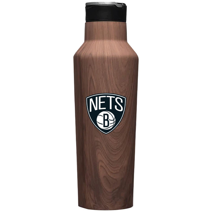 Corkcicle Insulated Canteen Water Bottle with Brooklyn Nets Primary Logo