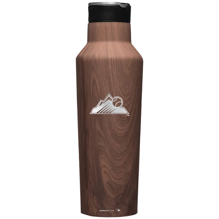 Corkcicle Insulated Canteen Water Bottle with Colorado Rockies Etched Secondary Logo