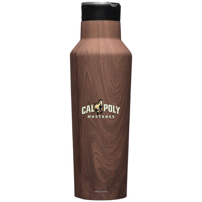 Corkcicle Insulated Canteen Water Bottle with Cal Poly Mustangs Primary Logo