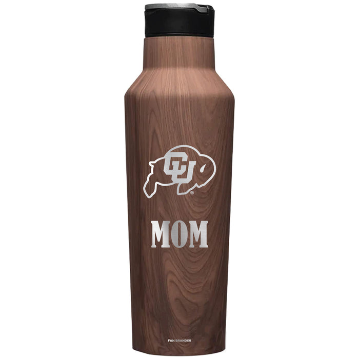 Corkcicle Insulated Canteen Water Bottle with Colorado Buffaloes Mom Primary Logo