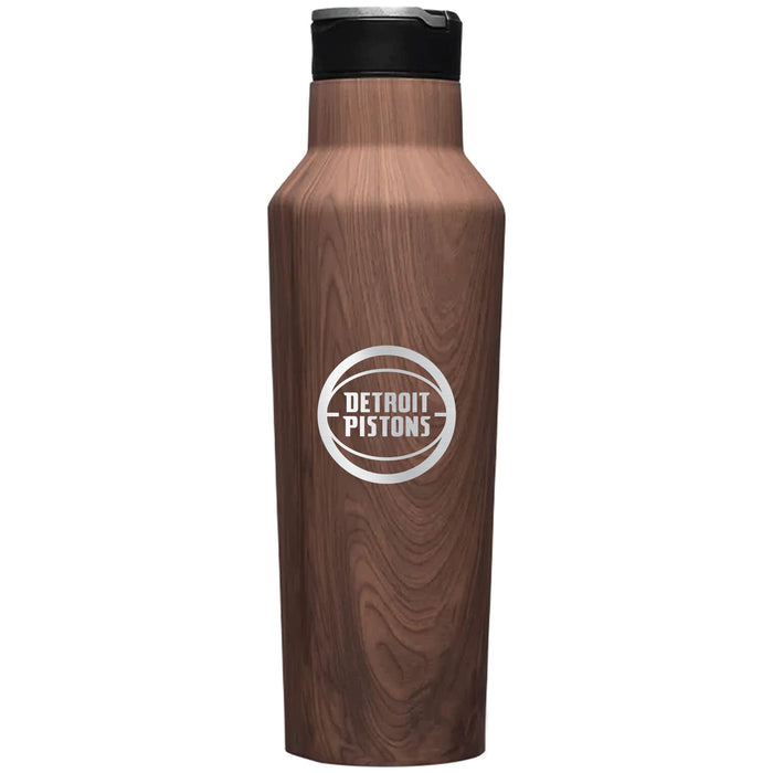 Corkcicle Insulated Canteen Water Bottle with Detroit Pistons Etched Primary Logo