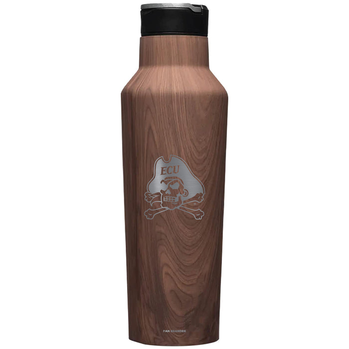 Corkcicle Insulated Canteen Water Bottle with East Carolina Pirates Primary Logo