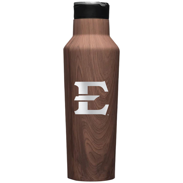 Corkcicle Insulated Sport Canteen Water Bottle with Eastern Tennessee State Buccaneers Primary Logo