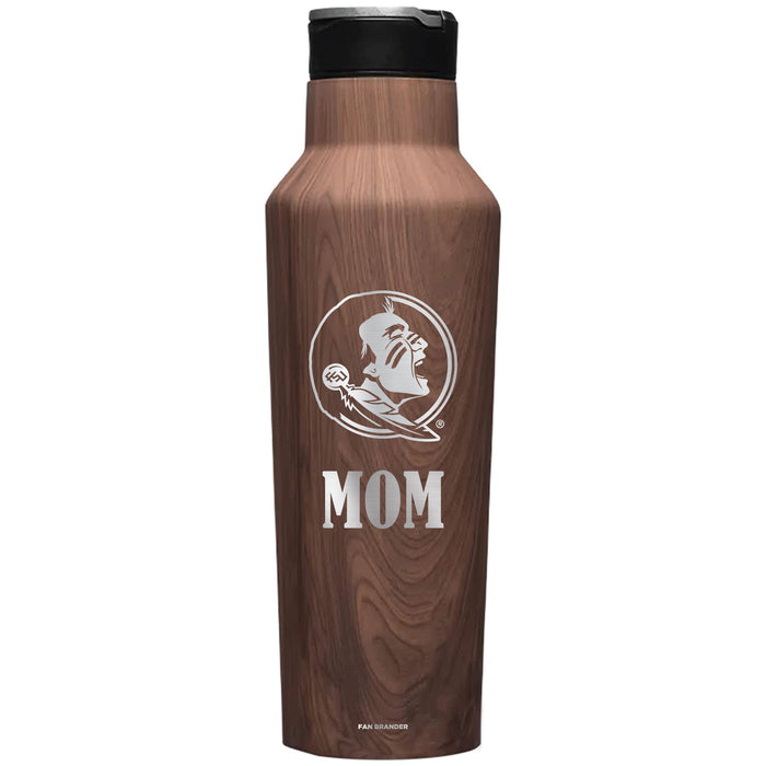 Corkcicle Insulated Canteen Water Bottle with Florida State Seminoles Mom Primary Logo