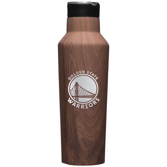 Corkcicle Insulated Canteen Water Bottle with Golden State Warriors Etched Primary Logo