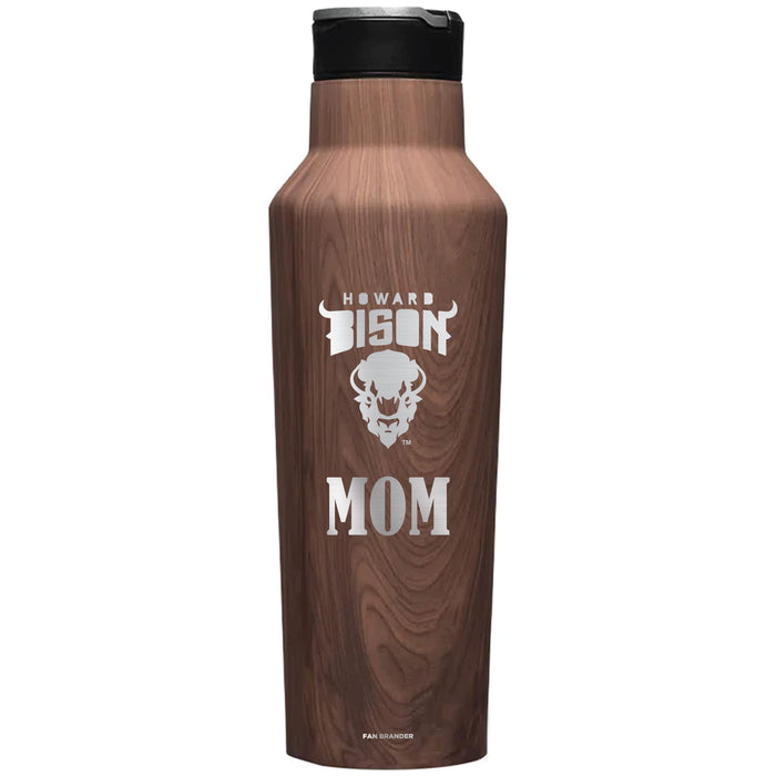 Corkcicle Insulated Canteen Water Bottle with Howard Bison Mom Primary Logo
