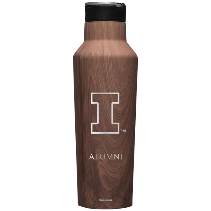 Corkcicle Insulated Canteen Water Bottle with Illinois Fighting Illini Mom Primary Logo