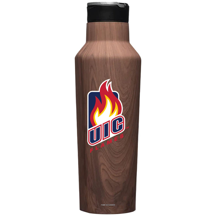 Corkcicle Insulated Canteen Water Bottle with Illinois @ Chicago Flames Primary Logo