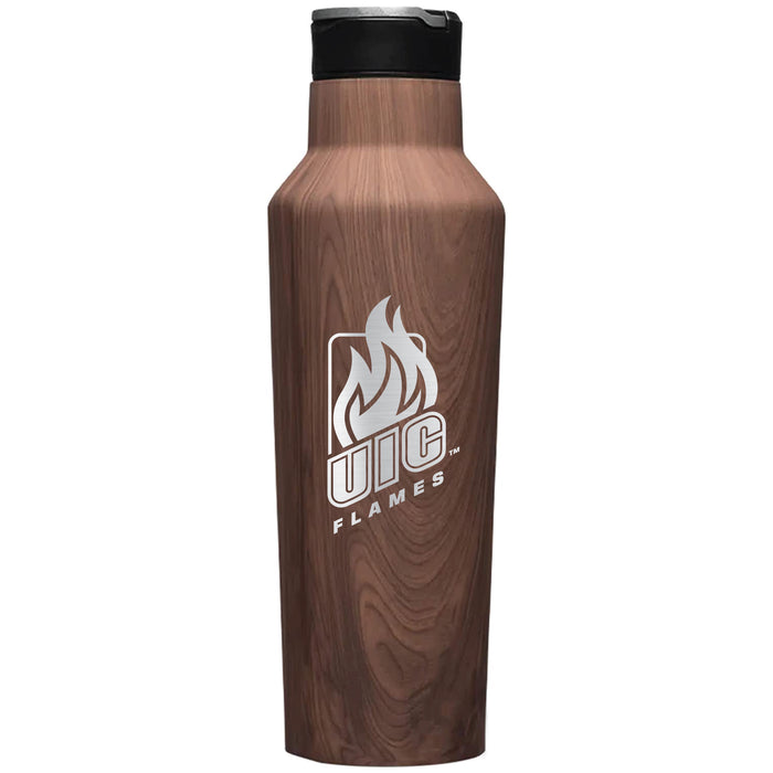 Corkcicle Insulated Sport Canteen Water Bottle with Illinois @ Chicago Flames Primary Logo