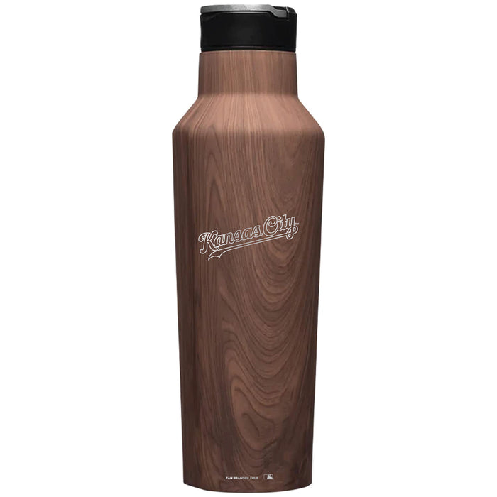 Corkcicle Insulated Canteen Water Bottle with Kansas City Royals Etched Wordmark Logo