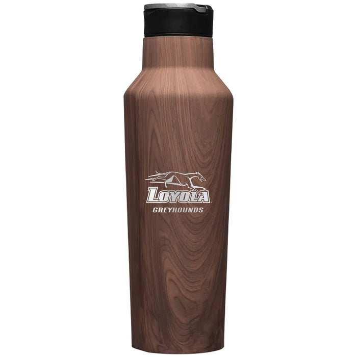 Corkcicle Insulated Sport Canteen Water Bottle with Loyola Univ Of Maryland Hounds Primary Logo