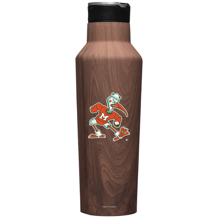Corkcicle Insulated Canteen Water Bottle with Miami Hurricanes Secondary Logo