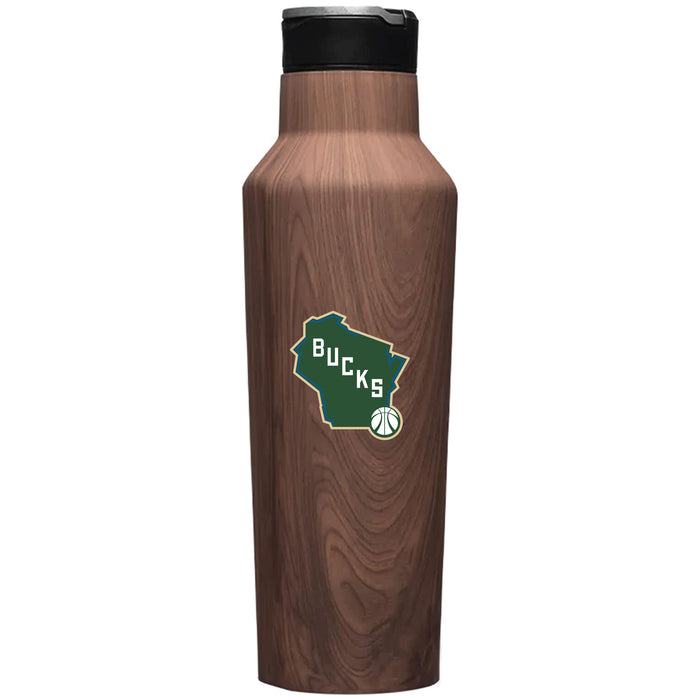 Corkcicle Insulated Canteen Water Bottle with Milwaukee Bucks Alternate 2 Logo