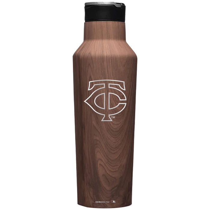 Corkcicle Insulated Canteen Water Bottle with Minnesota Twins Etched Secondary Logo