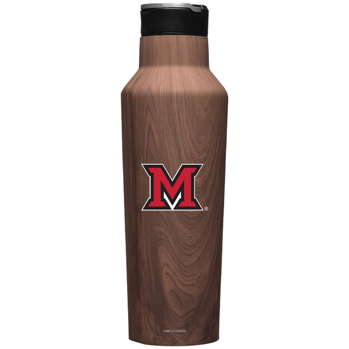 Corkcicle Insulated Canteen Water Bottle with Miami University RedHawks Primary Logo
