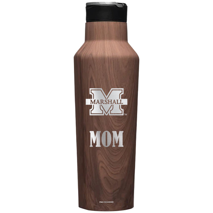 Corkcicle Insulated Canteen Water Bottle with Marshall Thundering Herd Mom Primary Logo