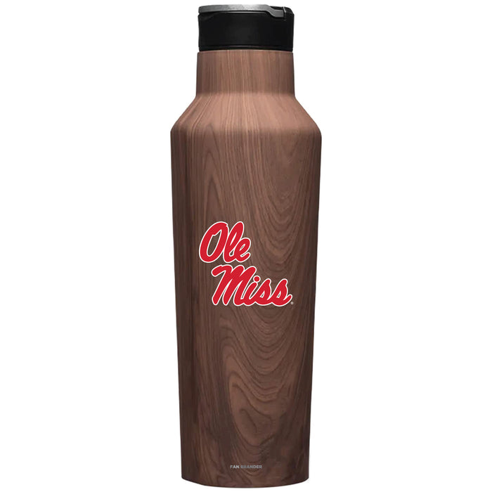 Corkcicle Insulated Canteen Water Bottle with Mississippi Ole Miss Primary Logo