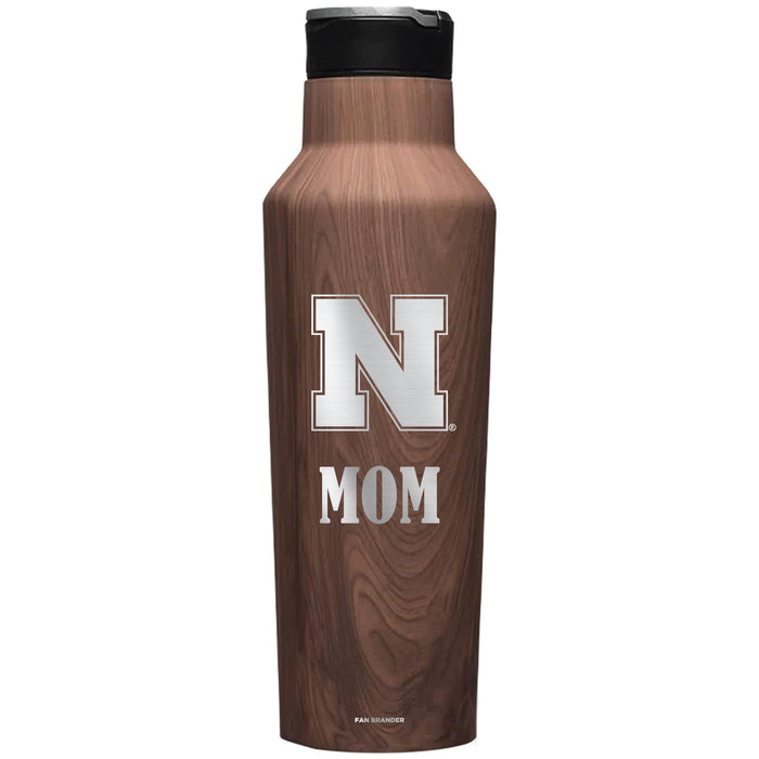 Corkcicle Insulated Canteen Water Bottle with Nebraska Cornhuskers Mom Primary Logo