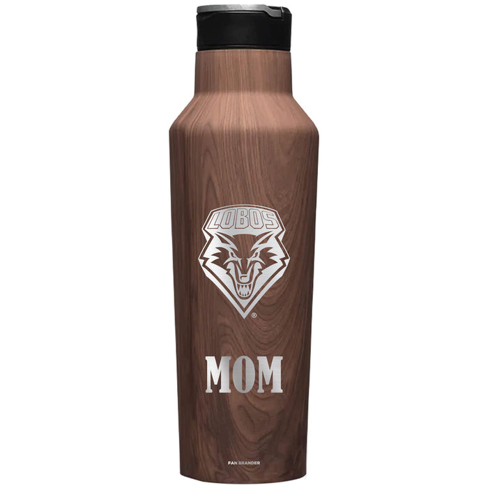 Corkcicle Insulated Canteen Water Bottle with New Mexico Lobos Mom Primary Logo
